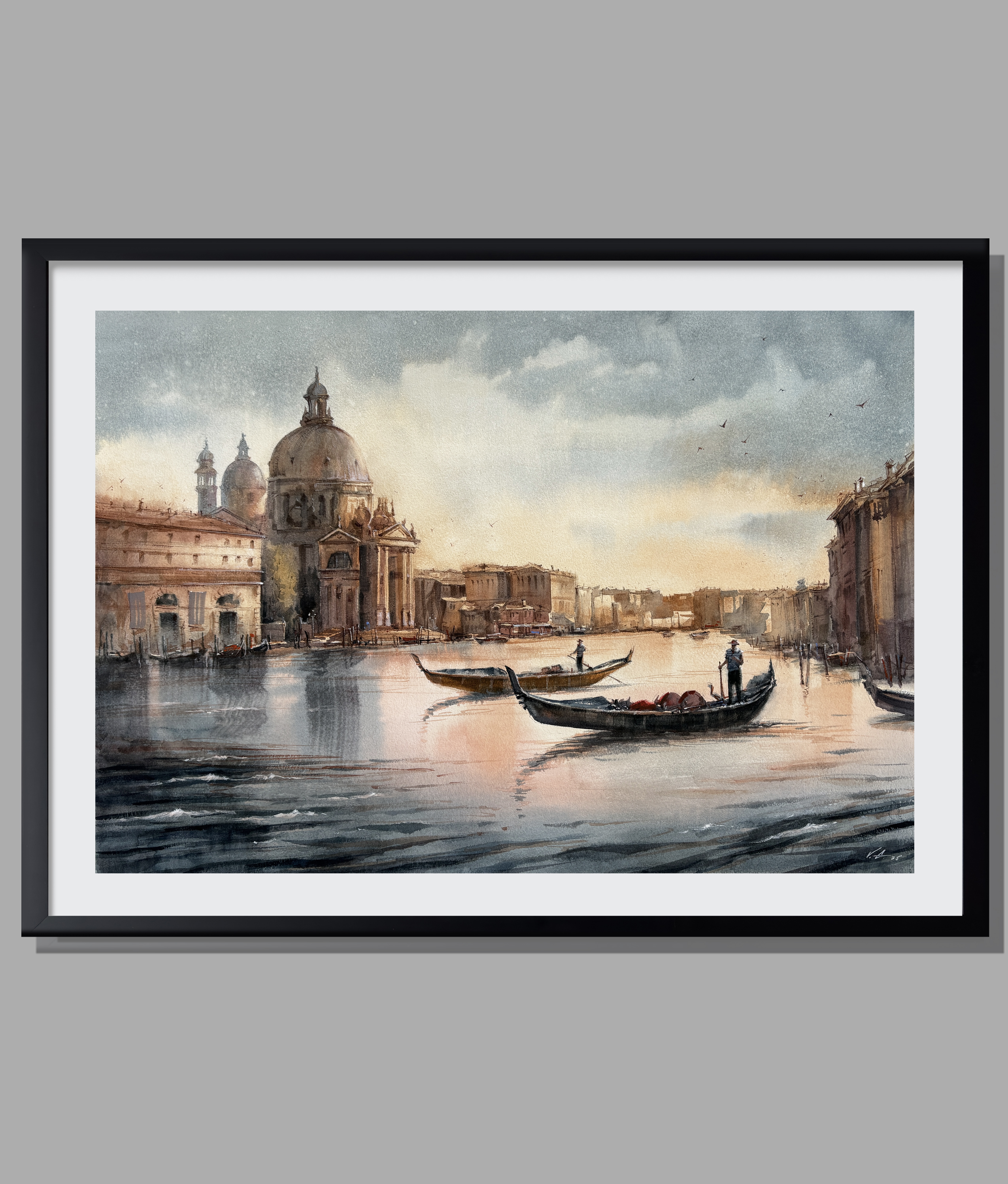 Charming Venice - Venice in Watercolors - Framed
