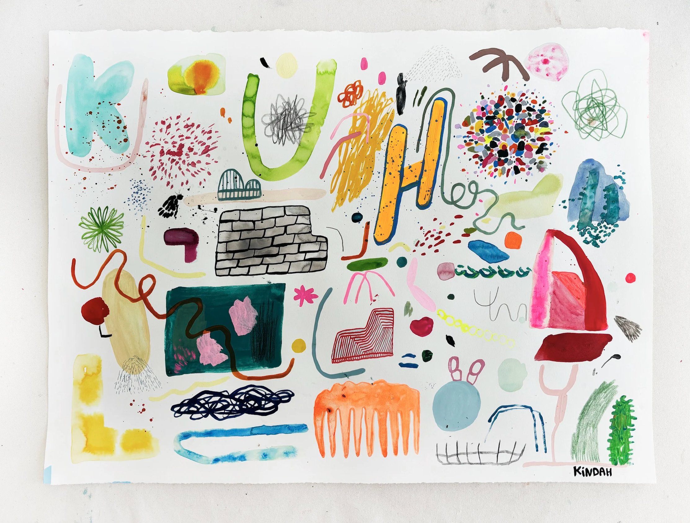 Untitled #3346 Mixed Media on Paper | 22" × 30" | 2023-2026