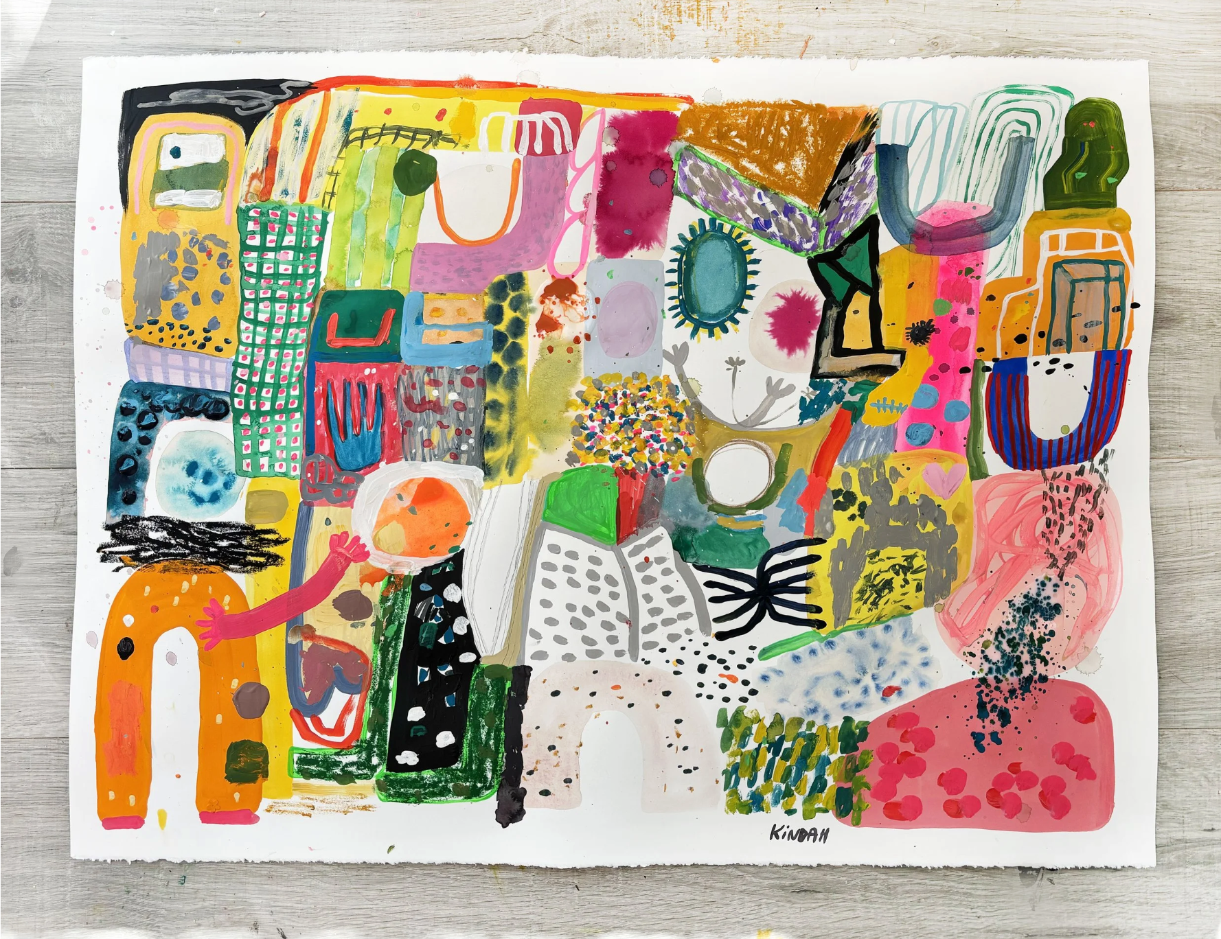“Untitled” #3333 | 22” x 30” 2025 | Mixed Media on paper.